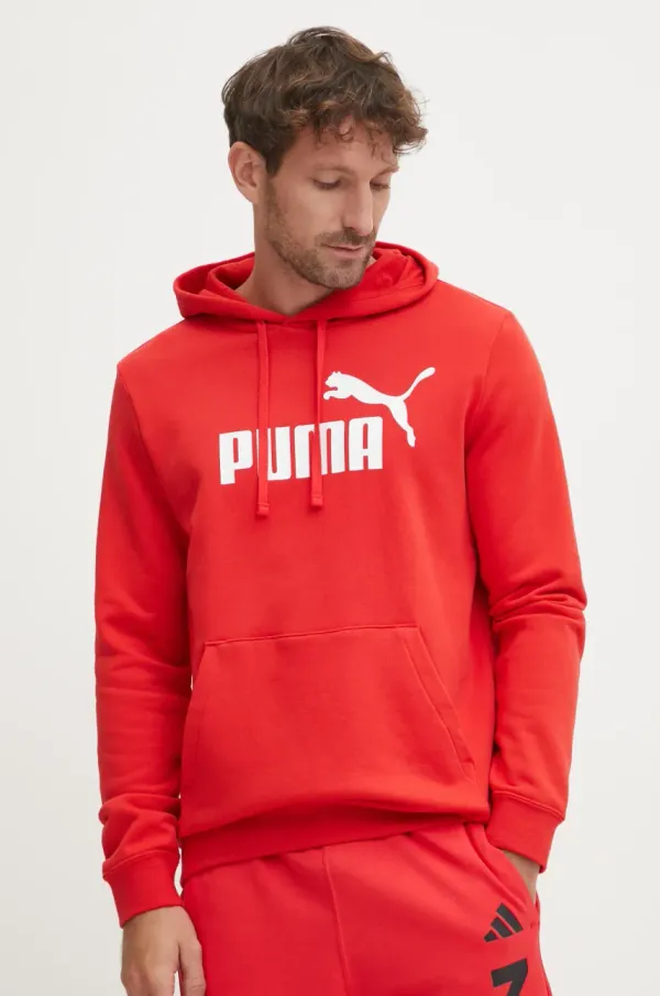 Puma Pulover Puma moški, rdeča barva, s kapuco, 682572