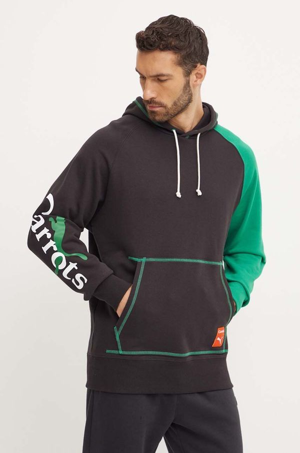 Puma Pulover Puma PUMA X CARROTS Graphic Hoodie TR moški, črna barva, s kapuco, 627445