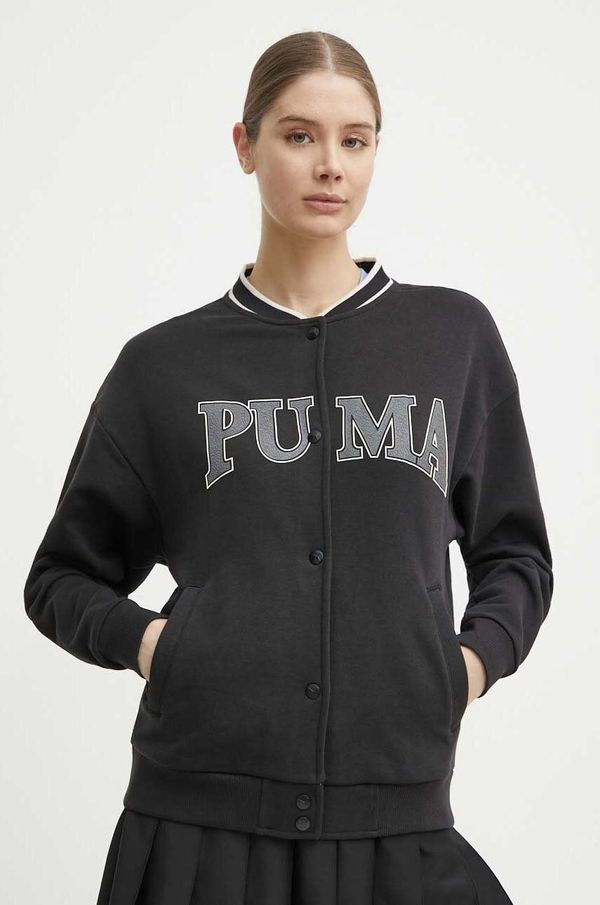 Puma Pulover Puma SQUAD ženski, črna barva, 677902