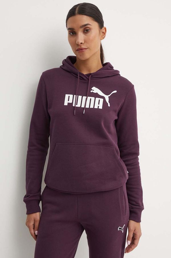 Puma Pulover Puma ženska, vijolična barva, s kapuco