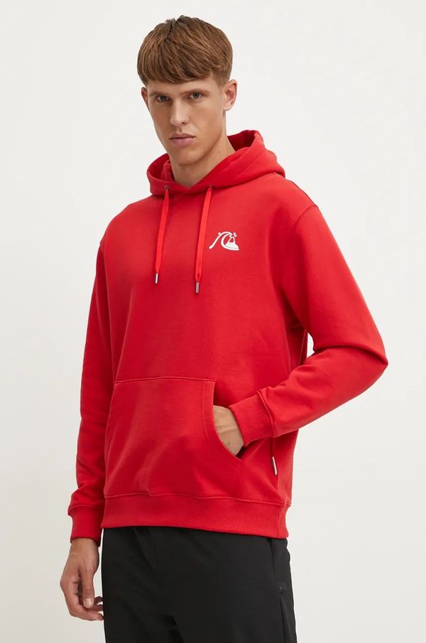 Quiksilver Pulover Quiksilver Dna Bubble Logo Hoodie moški, rdeča barva, s kapuco, AQYFT03372