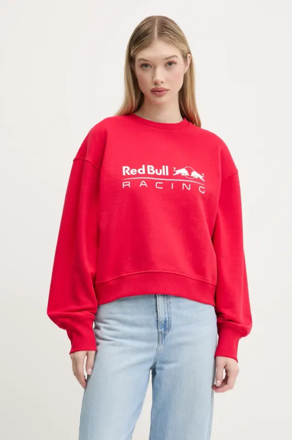 Red Bull Racing x Pepe Jeans Pulover Red Bull Racing x Pepe Jeans LOGO CREW ženski, rdeča barva, RL580012