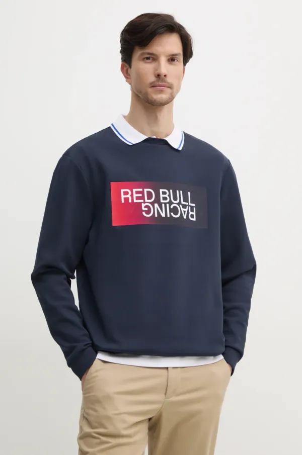 Red Bull Racing x Pepe Jeans Pulover Red Bull Racing x Pepe Jeans OMBRE LOGO CREW moški, mornarsko modra barva, RM580012