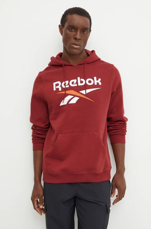 Reebok Pulover Reebok moški, bordo barva, s kapuco, 100205966