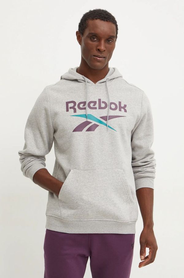 Reebok Pulover Reebok moški, siva barva, s kapuco, 100206026