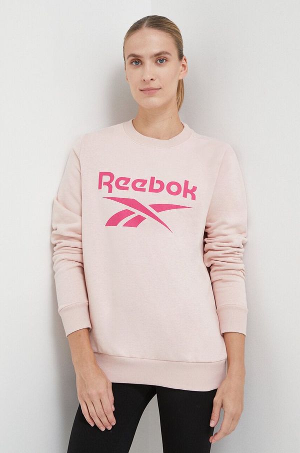 Reebok Pulover Reebok ženska, roza barva