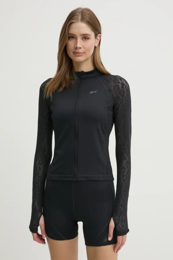 Reebok Pulover Reebok ženski, črna barva, 100214338