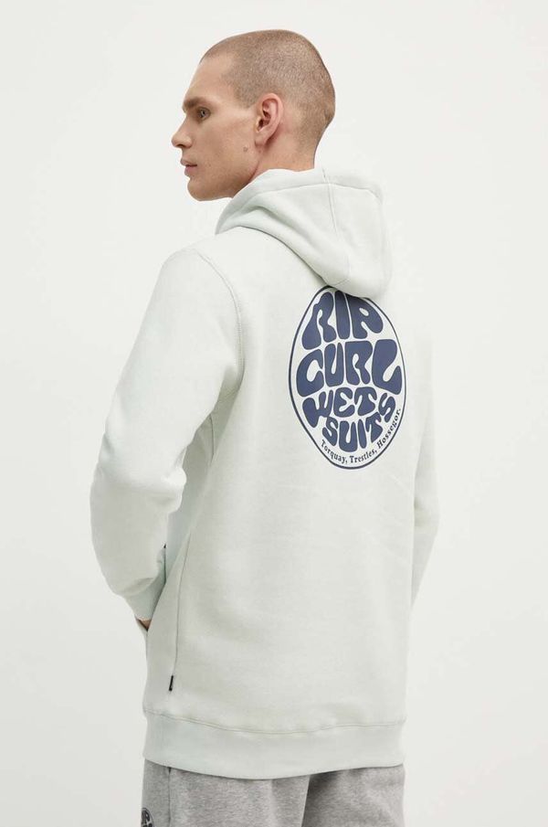 Rip Curl Pulover Rip Curl moška, siva barva, s kapuco
