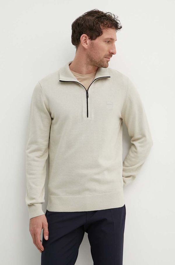 BOSS Orange Pulover s primesjo kašmirja Boss Orange BOSS ORANGE bež barva