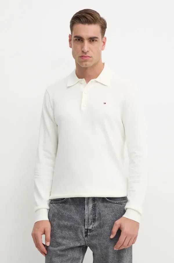 Tommy Hilfiger Pulover s primesjo kašmirja Tommy Hilfiger bež barva, MW0MW36519