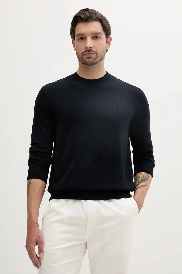 Armani Exchange Pulover s primesjo svile Armani Exchange