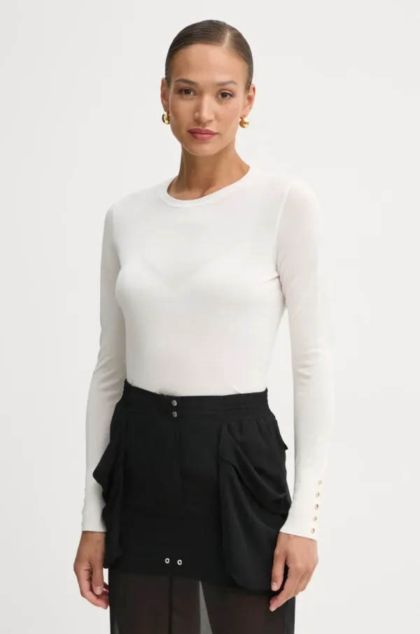 Fracomina Pulover s primesjo svile Fracomina bež barva, FR25ST7005K54401