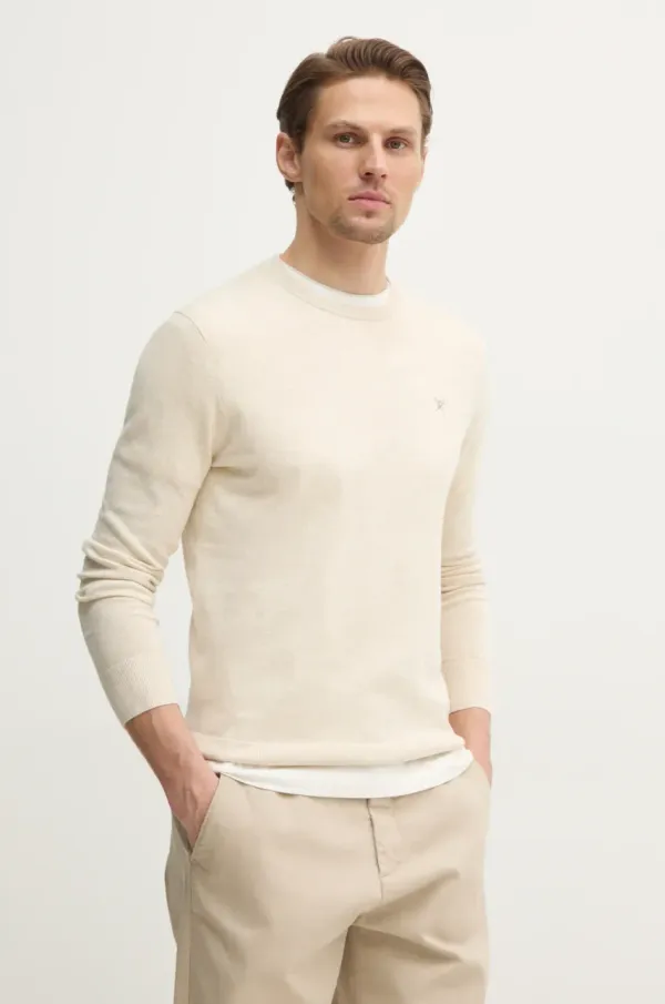 Hackett London Pulover s primesjo svile Hackett London moški, bež barva, HM703312