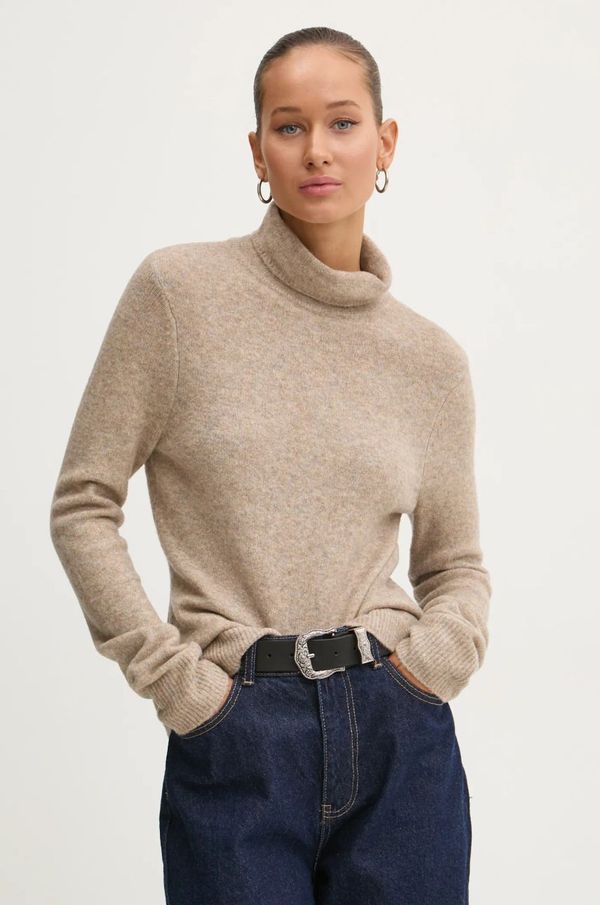 Abercrombie & Fitch Pulover s primesjo volne Abercrombie & Fitch ženski, bež barva, KI150-4271