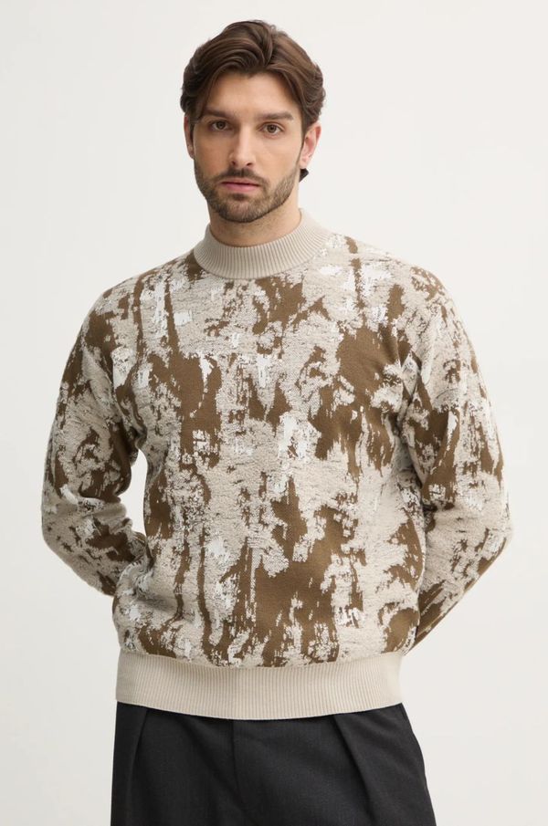 Boss Orange Pulover s primesjo volne Boss Orange moški, bež barva, 50531504