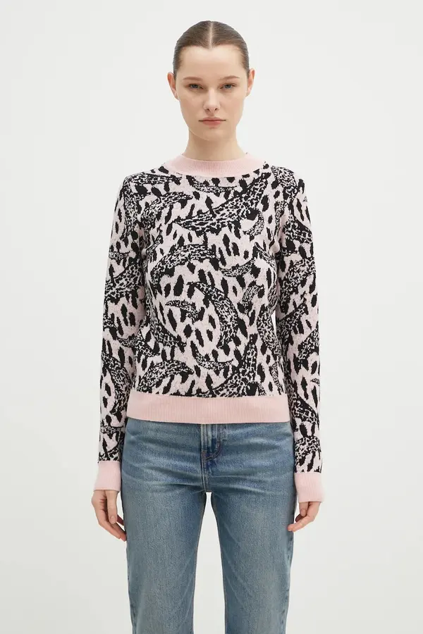 Fiorucci Pulover s primesjo volne Fiorucci Pink Banimalier