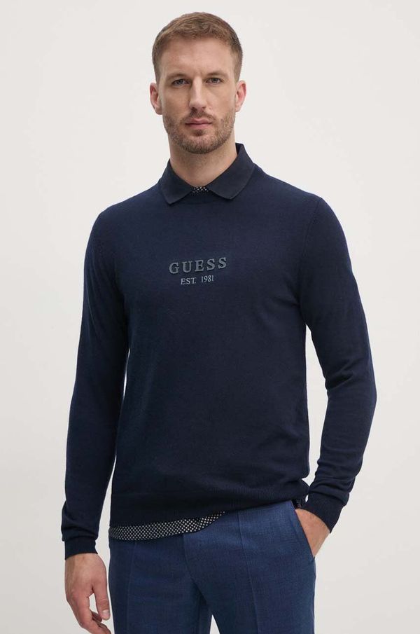 Guess Pulover s primesjo volne Guess DORAN moški, mornarsko modra barva, M4YR04.Z3052