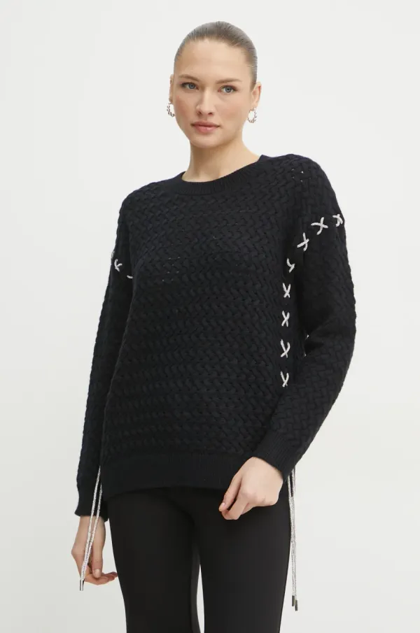 Guess Pulover s primesjo volne Guess ELLISS ženski, črna barva, W5RR13 Z3KY0