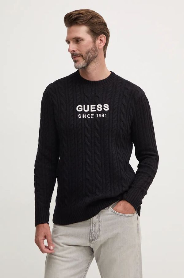 Guess Pulover s primesjo volne Guess ELWYN moški, črna barva, M4BR11.Z3HA2