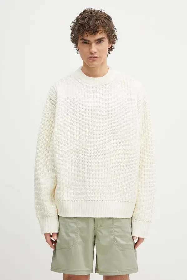 MKI MIYUKI ZOKU Pulover s primesjo volne MKI MIYUKI ZOKU Chunky Rib Knit Crewneck