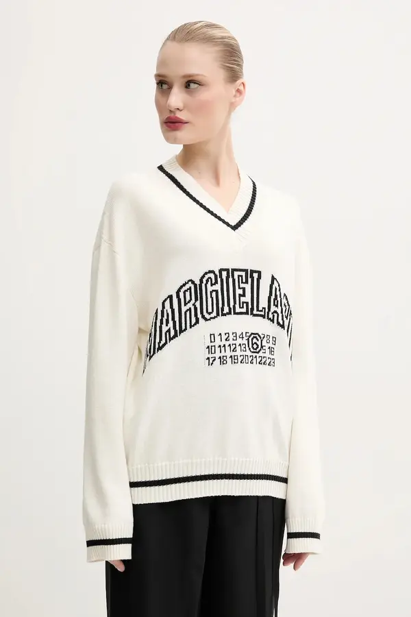 MM6 Maison Margiela Pulover s primesjo volne MM6 Maison Margiela