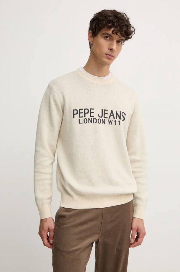 Pepe Jeans Pulover s primesjo volne Pepe Jeans CARDIN moški, bež barva, PM702466