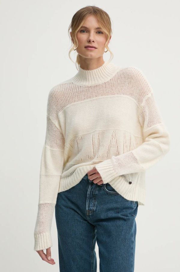 Pepe Jeans Pulover s primesjo volne Pepe Jeans NAOMI ženski, bež barva, PL702243