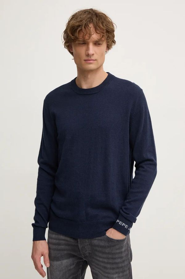 Pepe Jeans Pulover s primesjo volne Pepe Jeans NEW ANDRE CREW NECK moški, mornarsko modra barva, PM702469