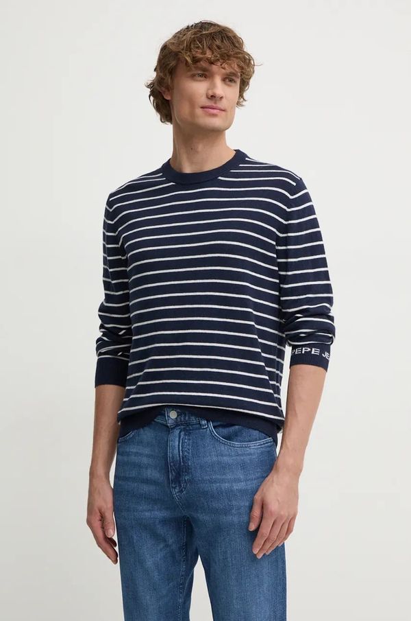 Pepe Jeans Pulover s primesjo volne Pepe Jeans NEW ANDRE STRIPES moški, mornarsko modra barva, PM702479