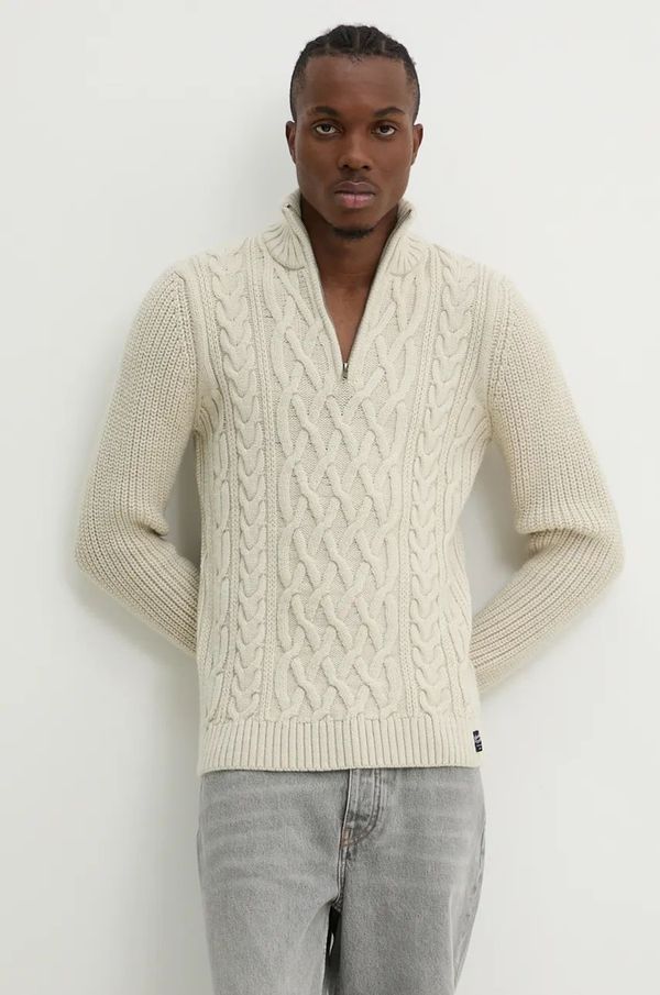 Superdry Pulover s primesjo volne Superdry moški, bež barva, M6110639A-39E