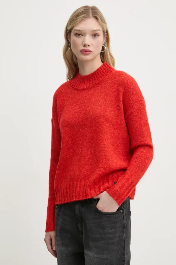 Superdry Pulover s primesjo volne Superdry ženski, oranžna barva, W6110551A-1KC