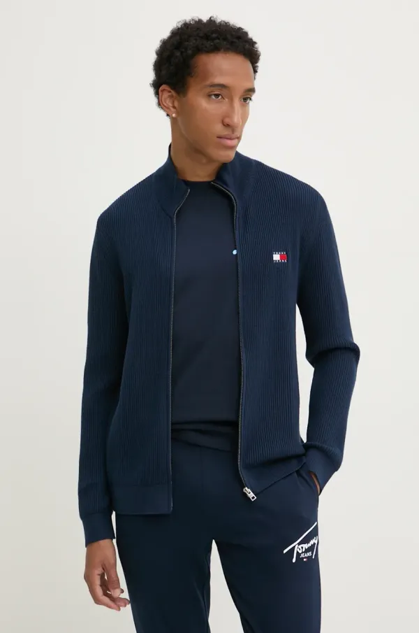 Tommy Jeans Pulover s primesjo volne Tommy Jeans moški, mornarsko modra barva, DM0DM19435