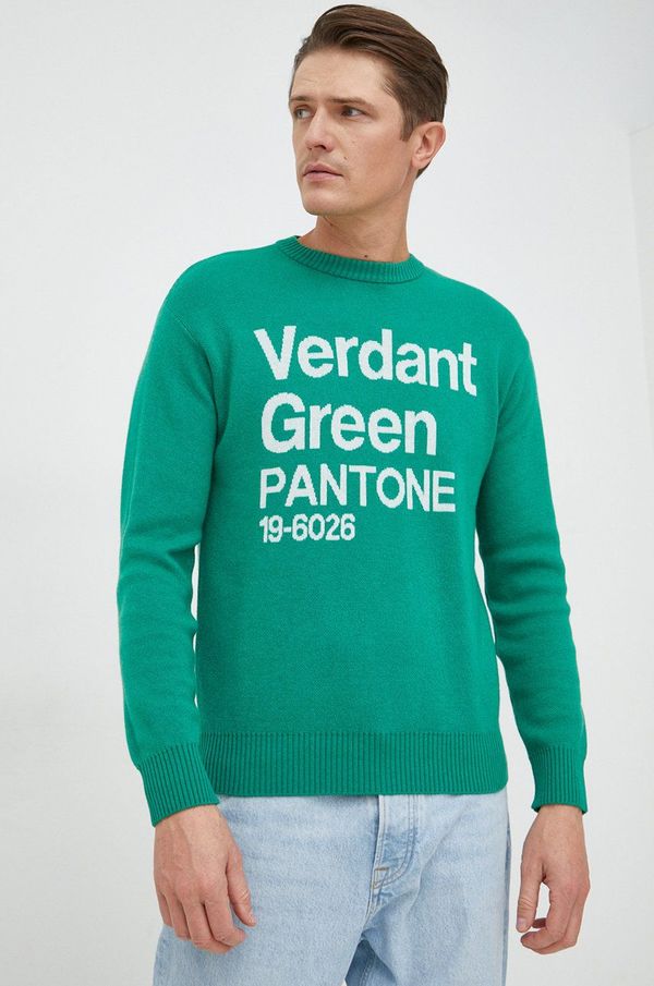 United Colors of Benetton Pulover s primesjo volne United Colors of Benetton moški, zelena barva,