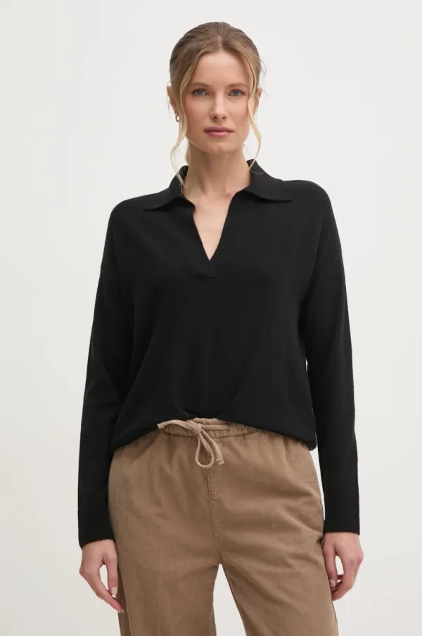 Sisley Pulover Sisley ženski, črna barva, 1044M300A