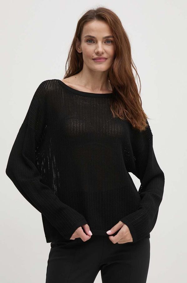 Sisley Pulover Sisley ženski, črna barva, 17Q3M104X