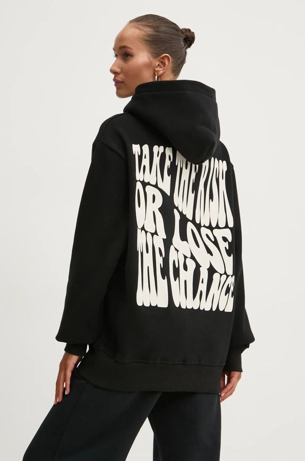 Sixth June Pulover Sixth June ženski, črna barva, s kapuco, 34402