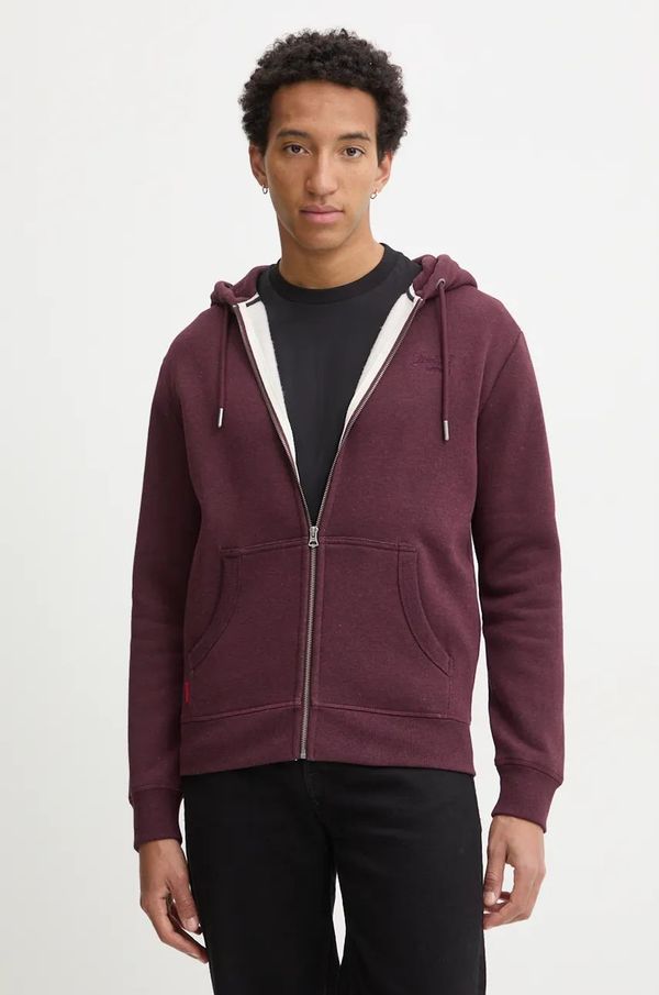 Superdry Pulover Superdry moški, bordo barva, s kapuco, M2013116A-C4U