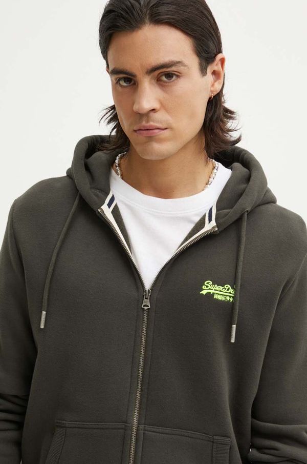 Superdry Pulover Superdry moški, zelena barva, s kapuco, M2013116A-3JZ