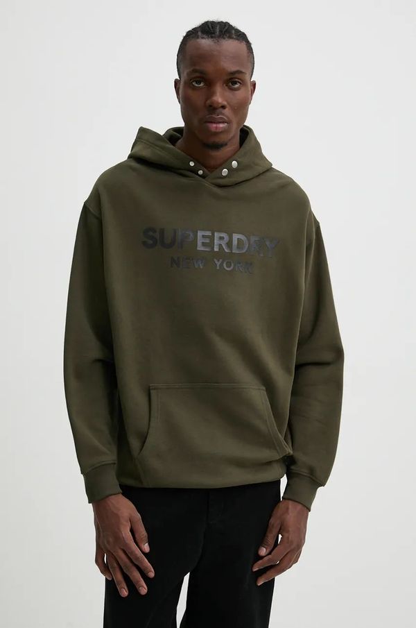 Superdry Pulover Superdry moški, zelena barva, s kapuco, M2013726A-ZC3