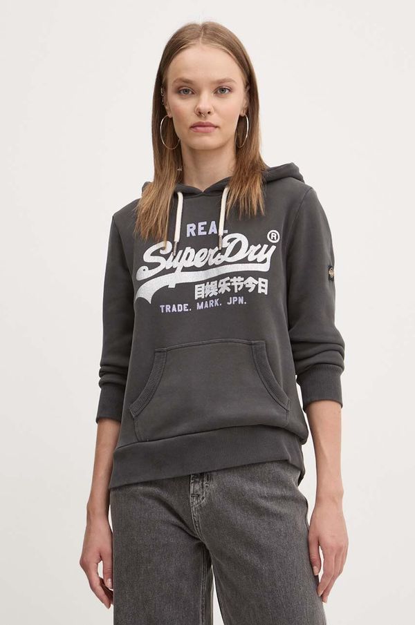 Superdry Pulover Superdry ženski, črna barva, s kapuco, W2012148A-AFB