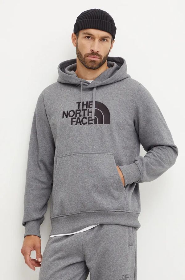 The North Face Pulover The North Face Drew Peak Pullover Hoodie moški, siva barva, s kapuco, NF0A89EMDYY1