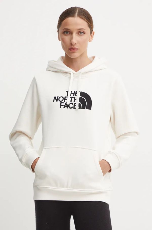 The North Face Pulover The North Face Drew Peak Pullover Hoodie ženski, bež barva, s kapuco, NF0A89EHQLI1