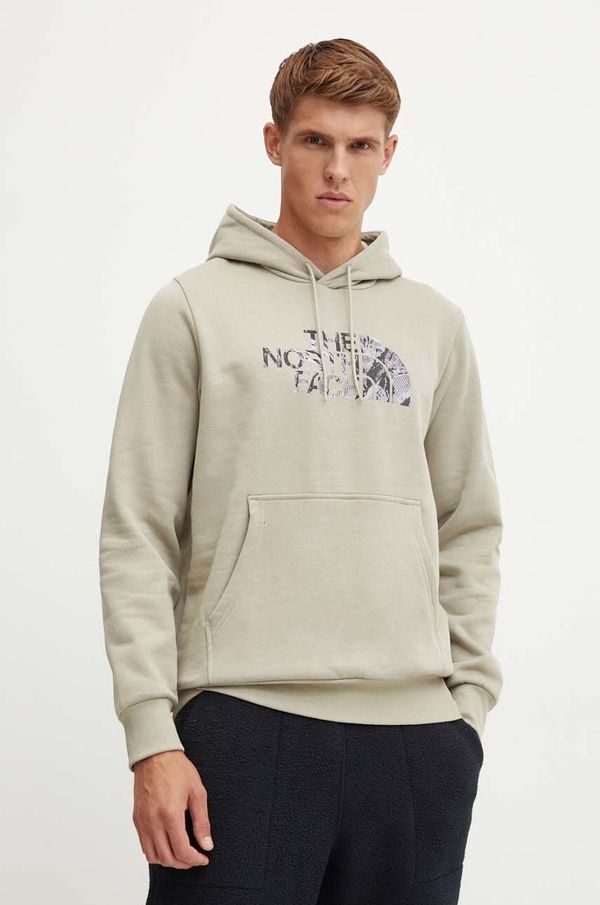 The North Face Pulover The North Face Easy Hoodie Infill moški, bež barva, s kapuco, NF0A8A3U9IT1