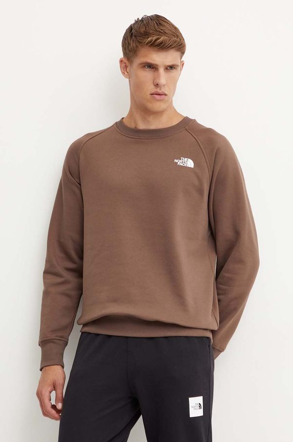 The North Face Pulover The North Face Raglan Redbox Crew moški, rjava barva, NF0A89FA1OI1