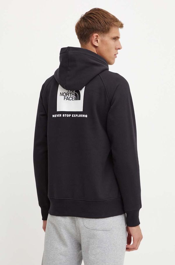 The North Face Pulover The North Face Raglan Redbox Hoodie moški, črna barva, s kapuco, NF0A89F9KY41