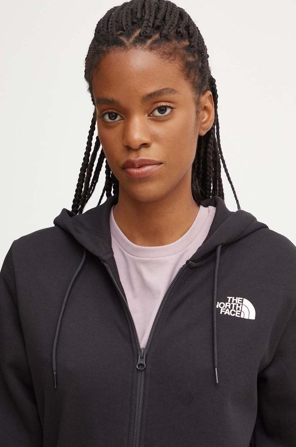 The North Face Pulover The North Face Simple Dome Full Zip Hoodie ženska, črna barva, s kapuco, NF0A89EWJK31