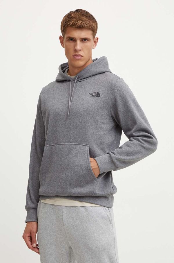 The North Face Pulover The North Face Simple Dome Hoodie moški, siva barva, s kapuco, NF0A89FCDYY1