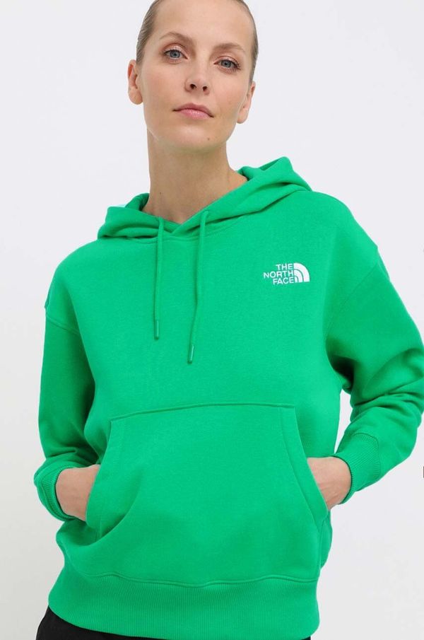 The North Face Pulover The North Face W Essential Hoodie ženski, zelena barva, s kapuco, NF0A7ZJDPO81