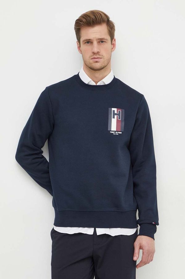 Tommy Hilfiger Pulover Tommy Hilfiger moška, mornarsko modra barva