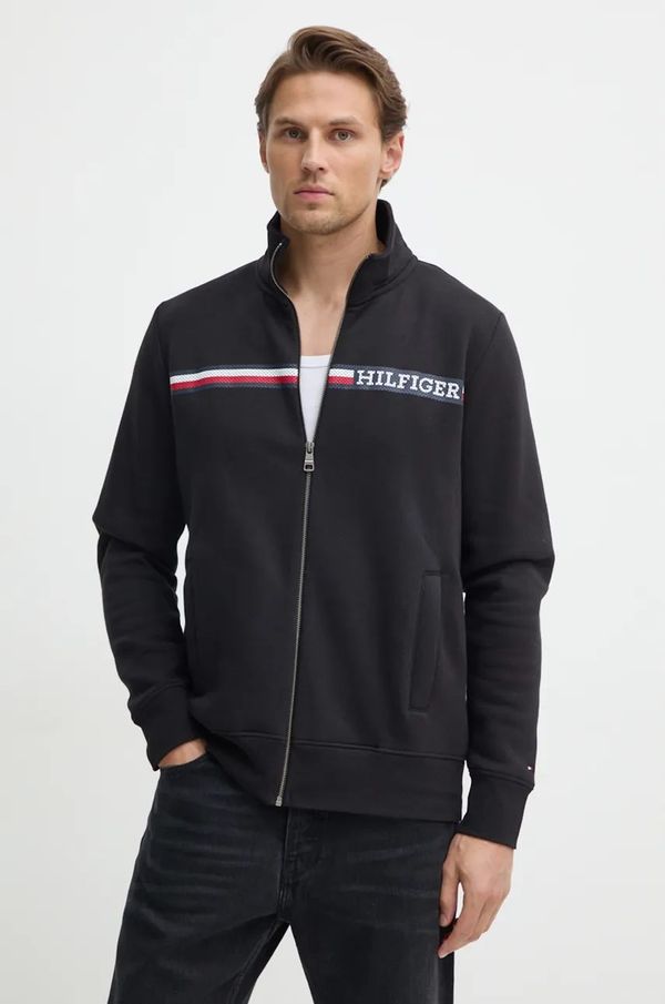 Tommy Hilfiger Pulover Tommy Hilfiger moški, črna barva, MW0MW36736